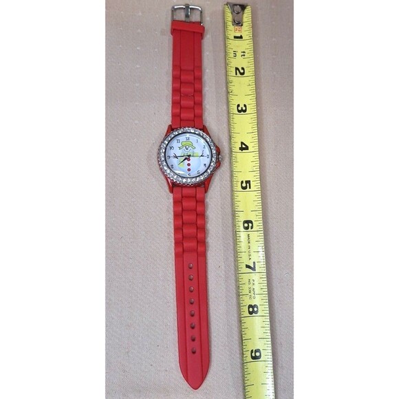 Silicone Holiday Geneva Watch with White Dial Red Band Snowman, XMas - Picture 4 of 6